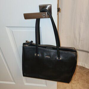 Furla Black Leather Tote Bag